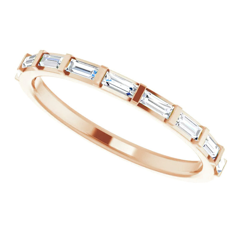 Stackable Baguette Diamond Wedding Band 0.3ct
