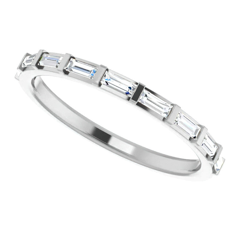 Stackable Baguette Diamond Wedding Band 0.3ct