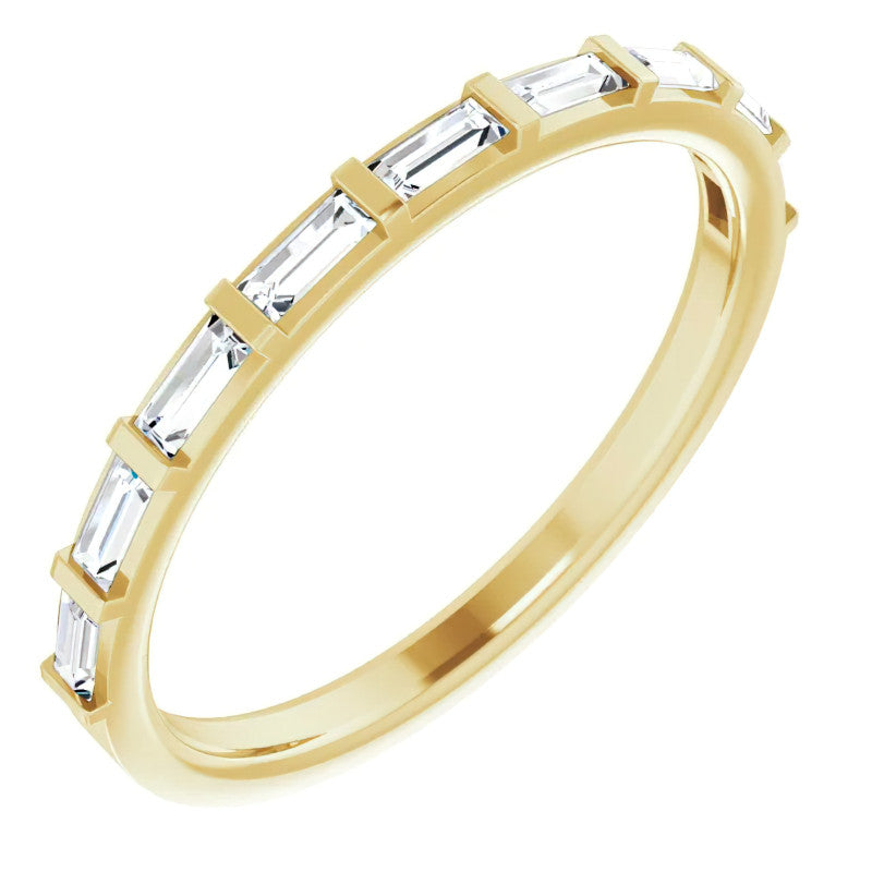 Stackable Baguette Diamond Wedding Band 0.3ct
