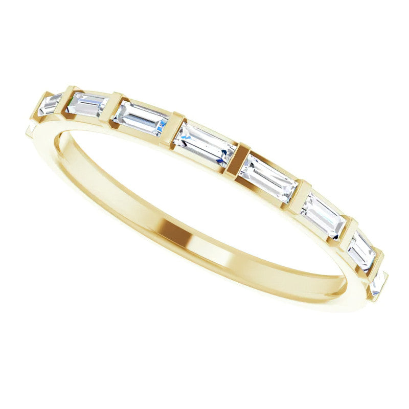 Stackable Baguette Diamond Wedding Band 0.3ct