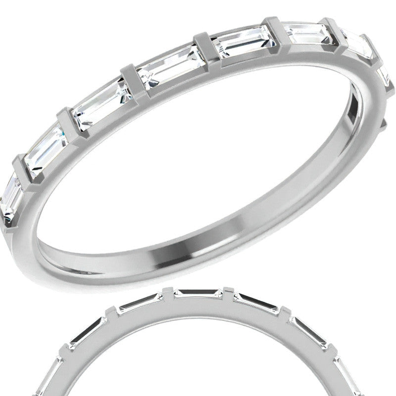 Stackable Baguette Diamond Wedding Band 0.3ct