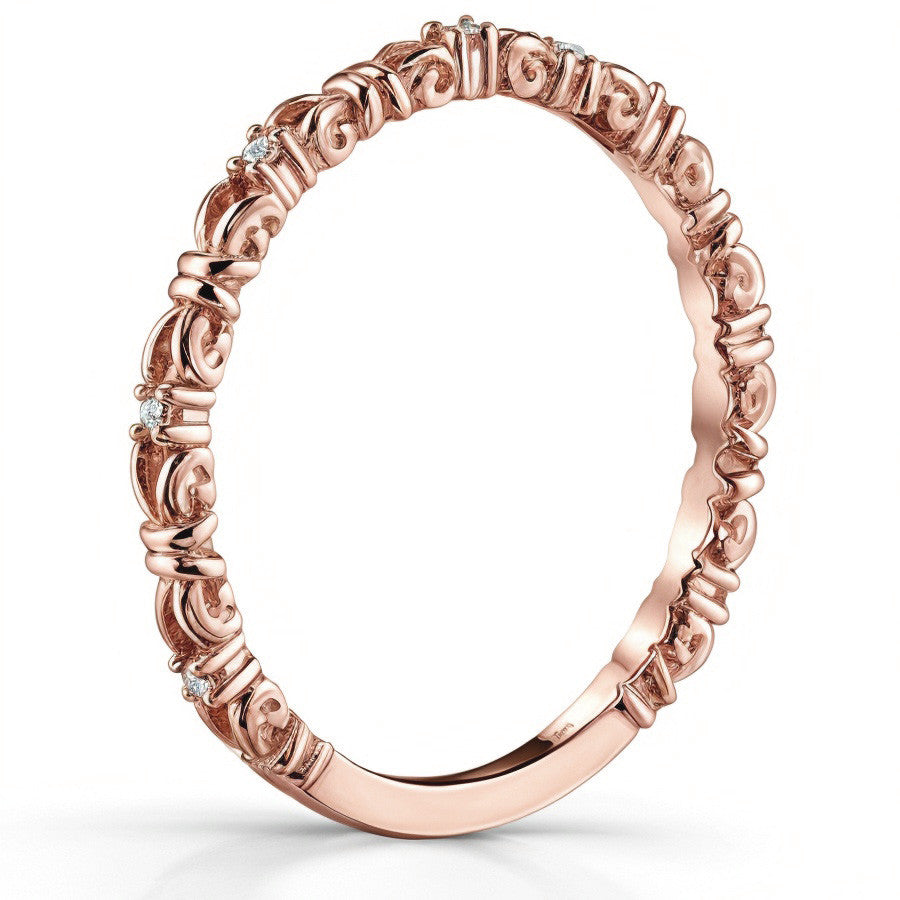 Stackable Ribbon Moissanite Wedding Band
