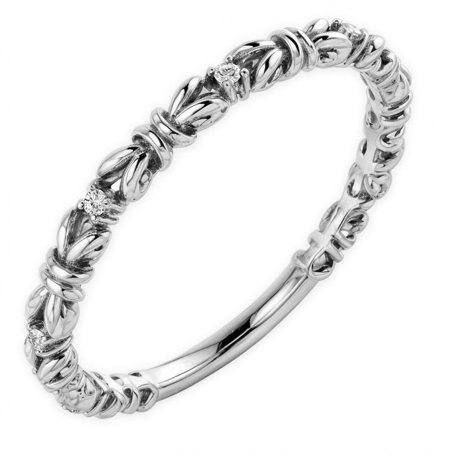 Stackable Ribbon Moissanite Wedding Band