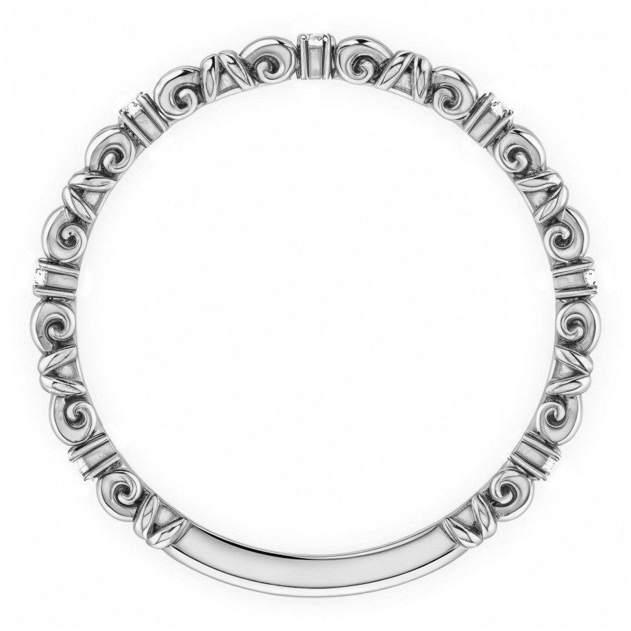 Stackable Ribbon Moissanite Wedding Band