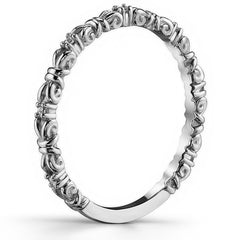 Stackable Ribbon Moissanite Wedding Band