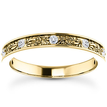 Floral Moissanite Stackable Band
