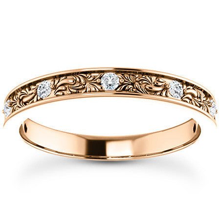 Floral Moissanite Stackable Band