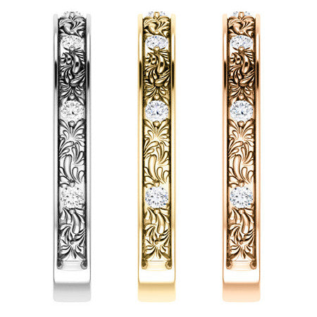 Floral Moissanite Stackable Band
