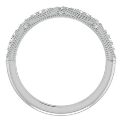 Milgrain Accented Moissanite Stackable Band