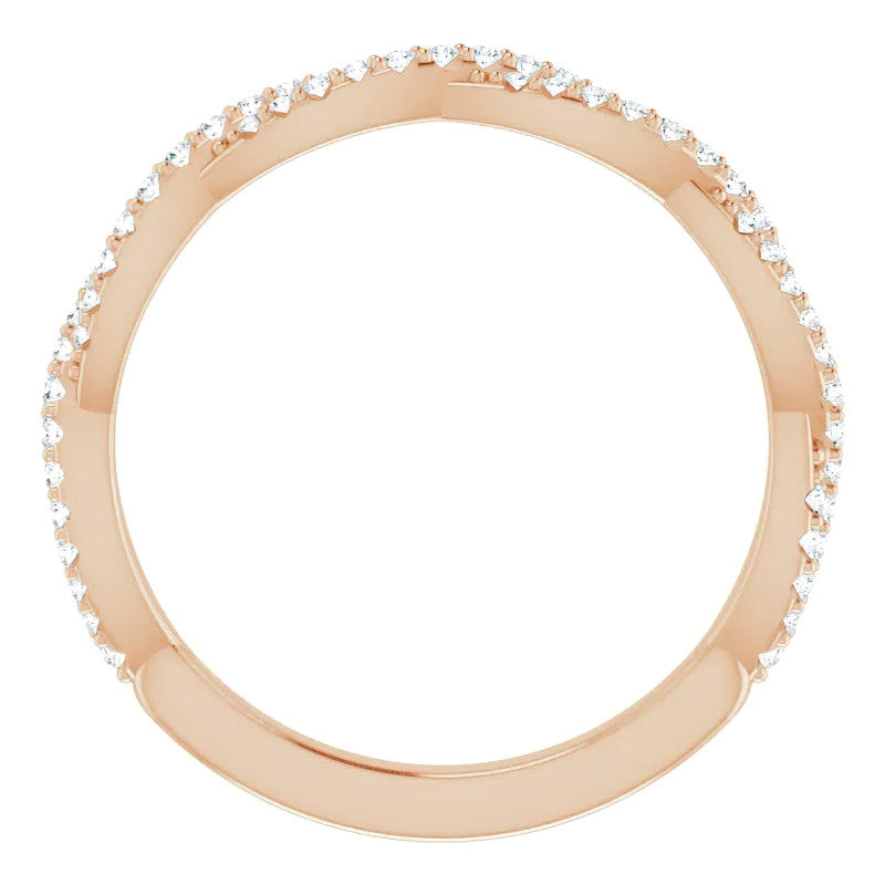 Round Moissanite Twisted Stackable Band