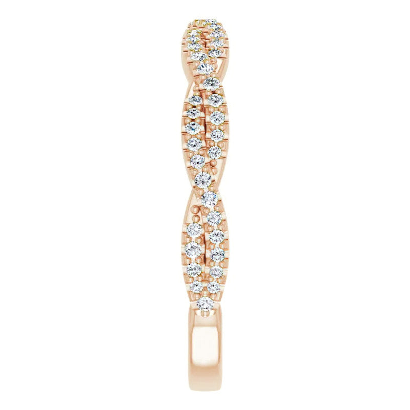 Round Moissanite Twisted Stackable Band
