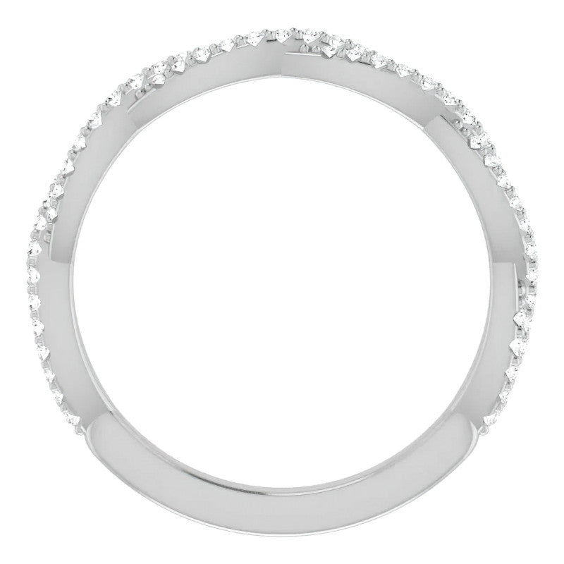 Round Moissanite Twisted Stackable Band