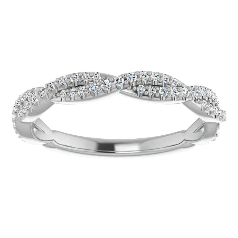 Round Moissanite Twisted Stackable Band
