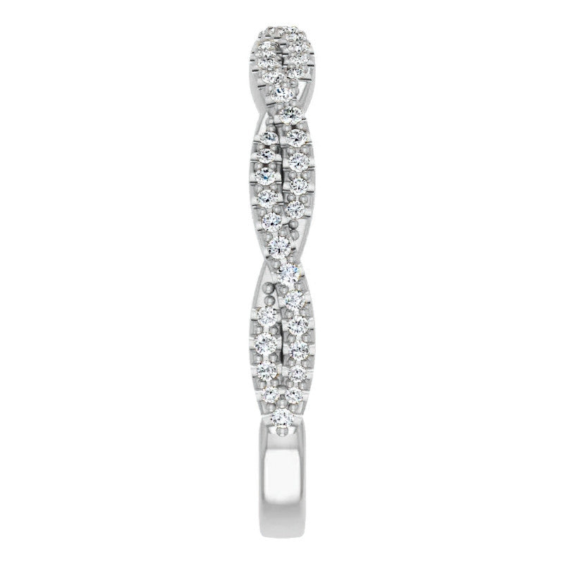 Round Moissanite Twisted Stackable Band