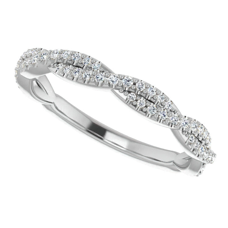 Round Moissanite Twisted Stackable Band