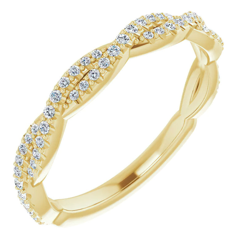 Round Moissanite Twisted Stackable Band