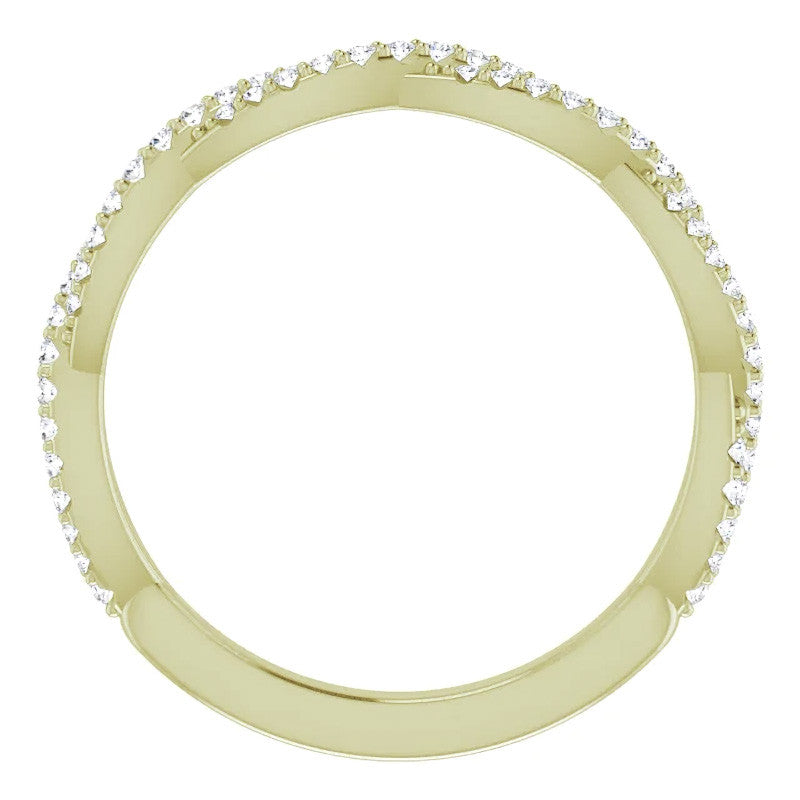 Round Moissanite Twisted Stackable Band
