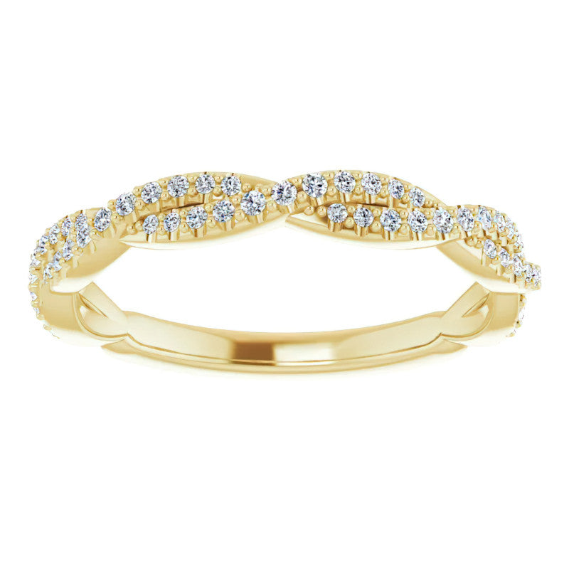 Round Moissanite Twisted Stackable Band