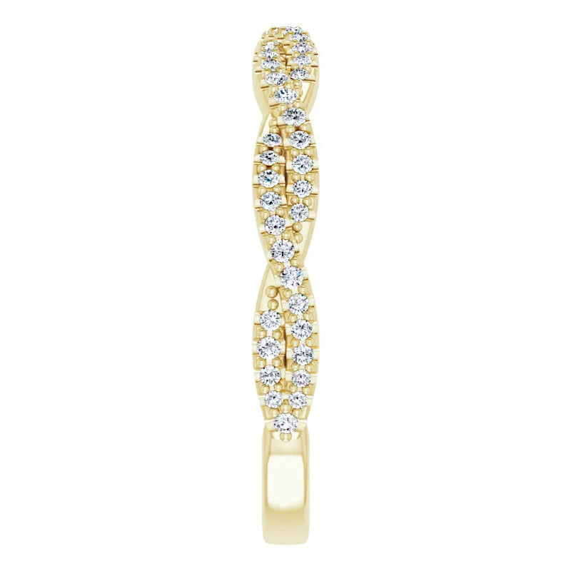 Round Moissanite Twisted Stackable Band