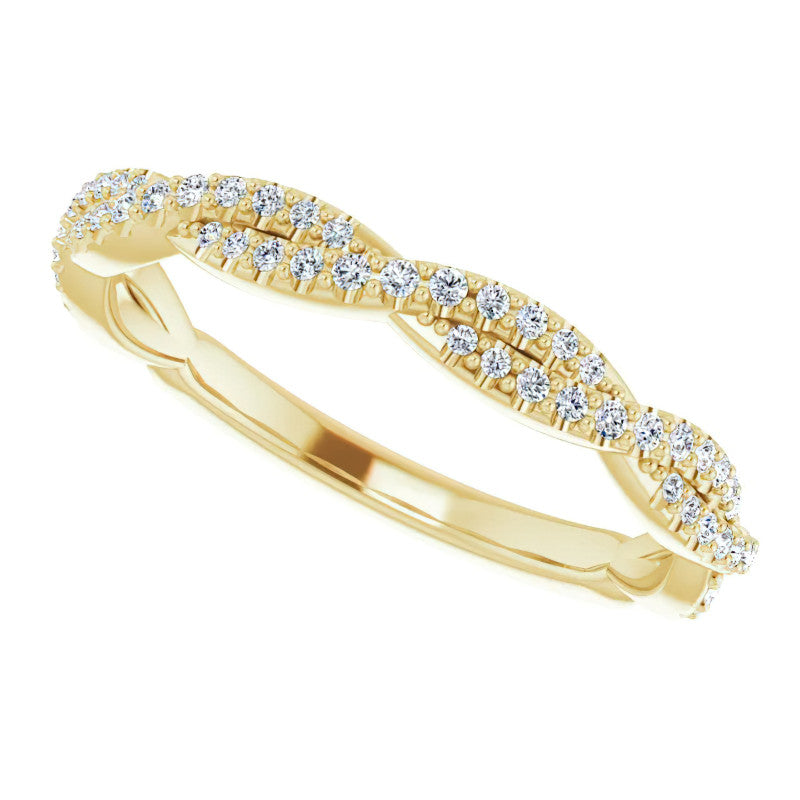 Round Moissanite Twisted Stackable Band