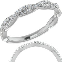 Round Moissanite Twisted Stackable Band