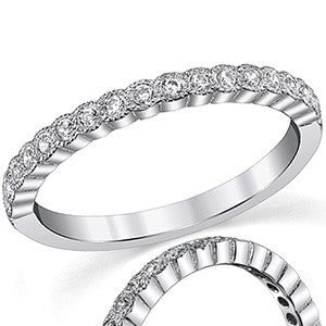 Round Milgrain Stackable Moissanite Band