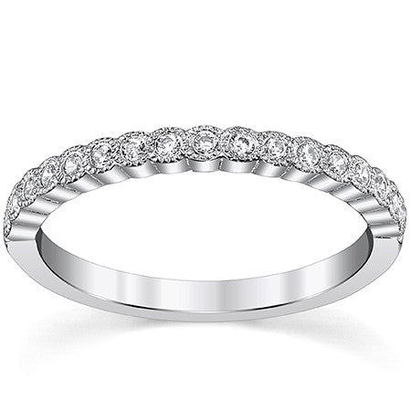 Round Milgrain Stackable Moissanite Band