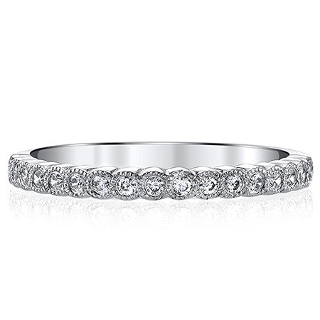 Round Milgrain Stackable Moissanite Band