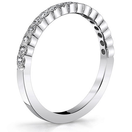 Round Milgrain Stackable Moissanite Band