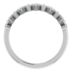 Round Moissanite Geometric Stackable Band