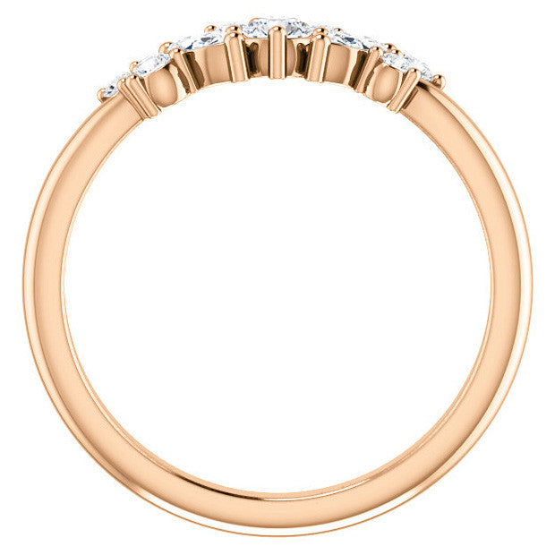 Round Marquise Moissanite Stackable Band