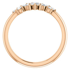 Round Marquise Moissanite Stackable Band