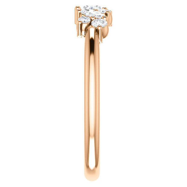 Round Marquise Moissanite Stackable Band