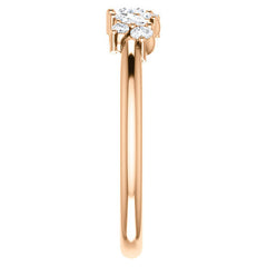 Round Marquise Moissanite Stackable Band