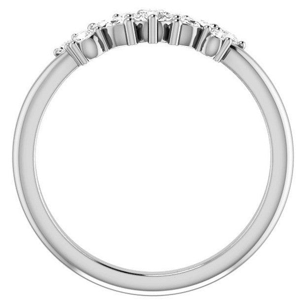 Round Marquise Moissanite Stackable Band