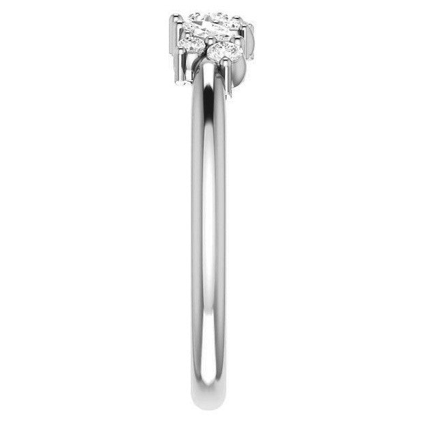 Round Marquise Moissanite Stackable Band