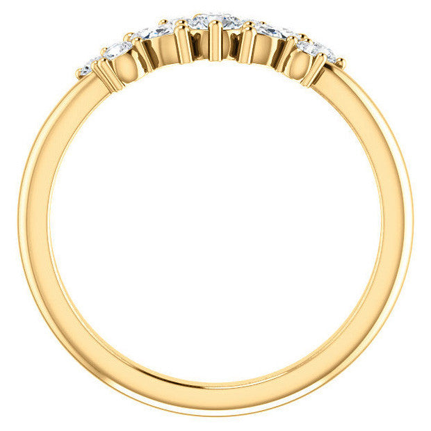 Round Marquise Moissanite Stackable Band