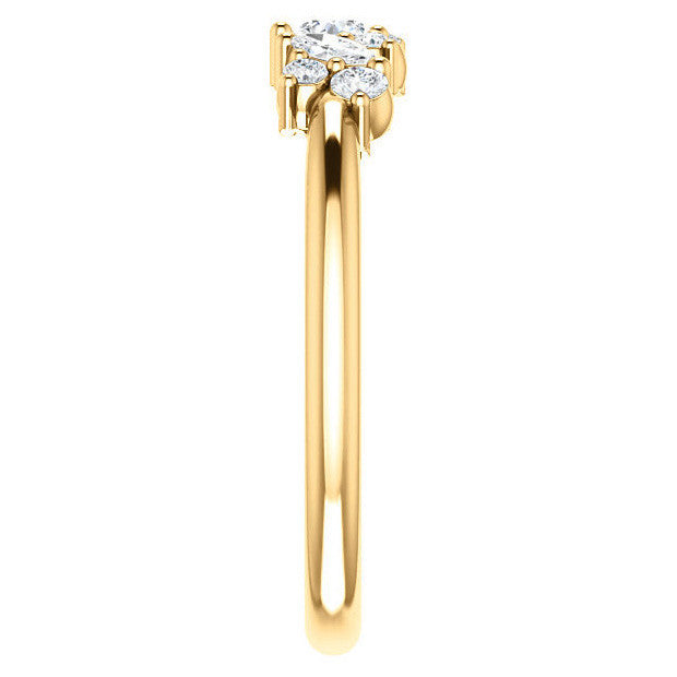 Round Marquise Moissanite Stackable Band
