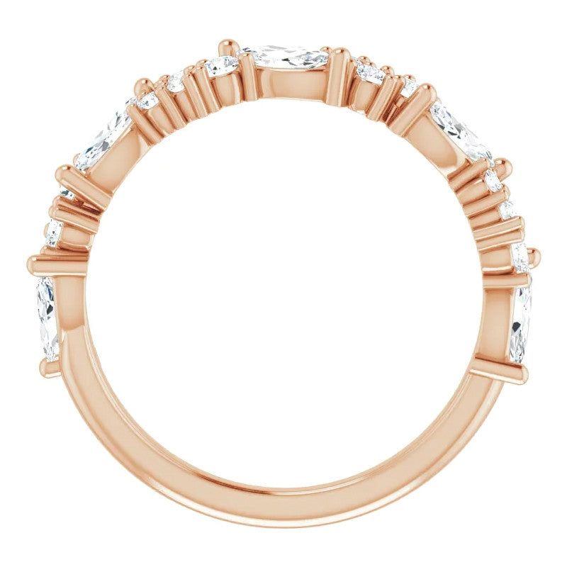 Round & Marquise Moissanite Stackable Band