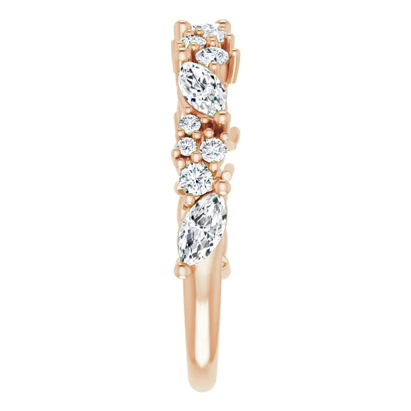 Round & Marquise Moissanite Stackable Band