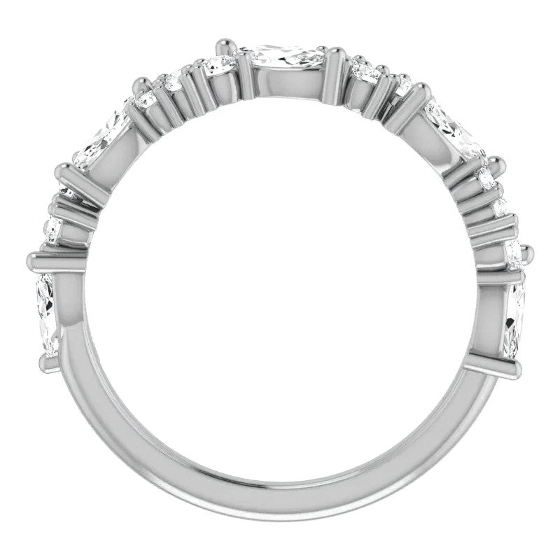 Round & Marquise Moissanite Stackable Band