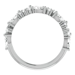 Round & Marquise Moissanite Stackable Band