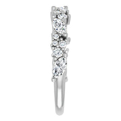 Round & Marquise Moissanite Stackable Band
