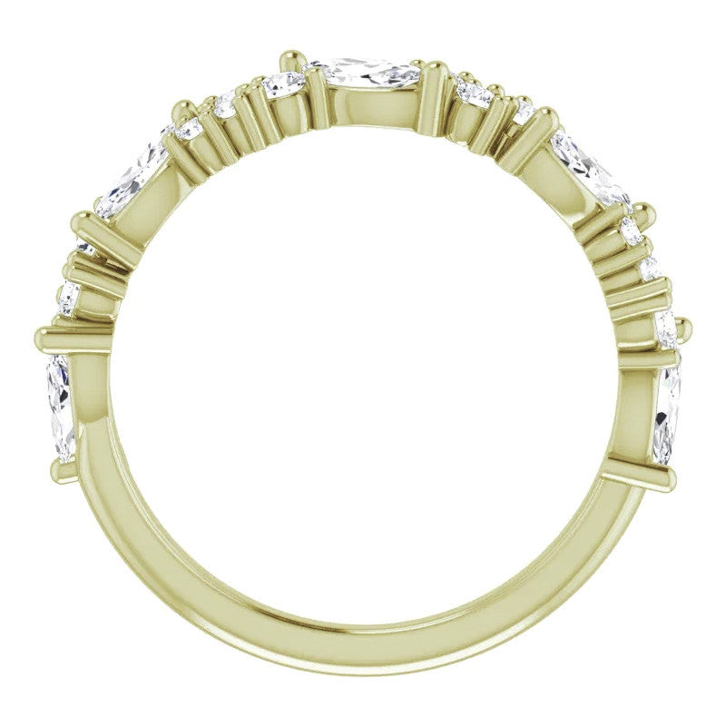 Round & Marquise Moissanite Stackable Band
