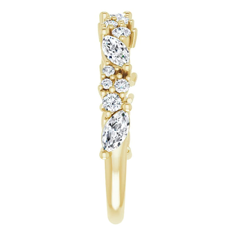 Round & Marquise Moissanite Stackable Band