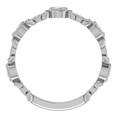 Round Moissanite Leaf Stackable Ring