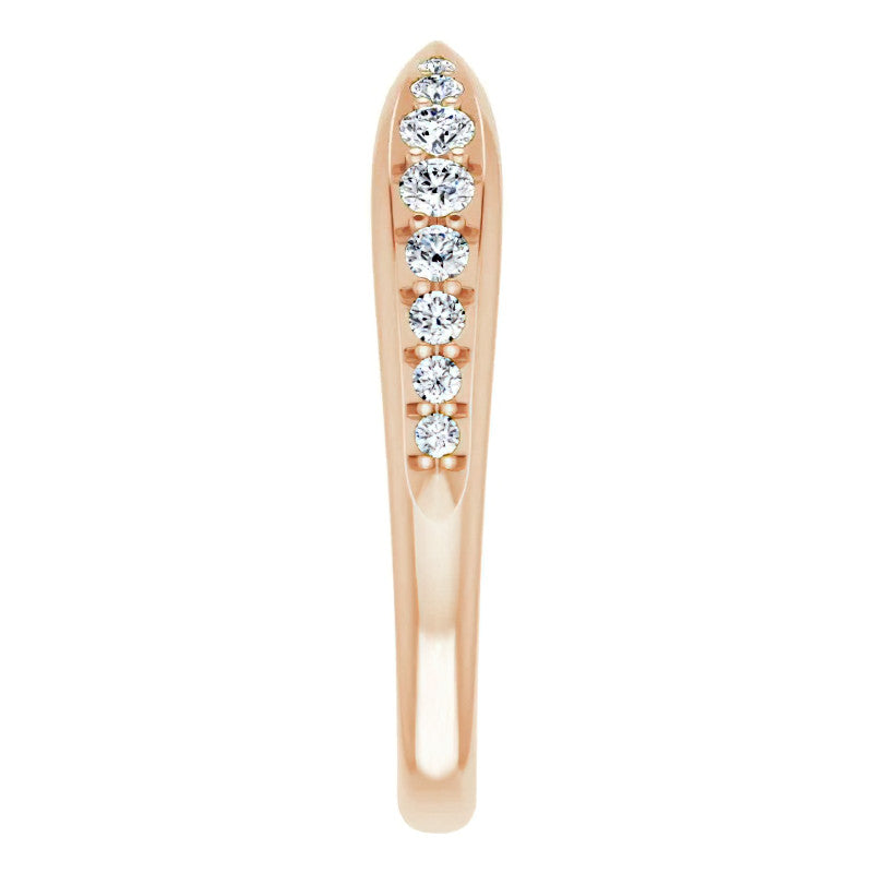 Round Brilliant Moissanite Pinched Contour Stackable Band 0.25ct