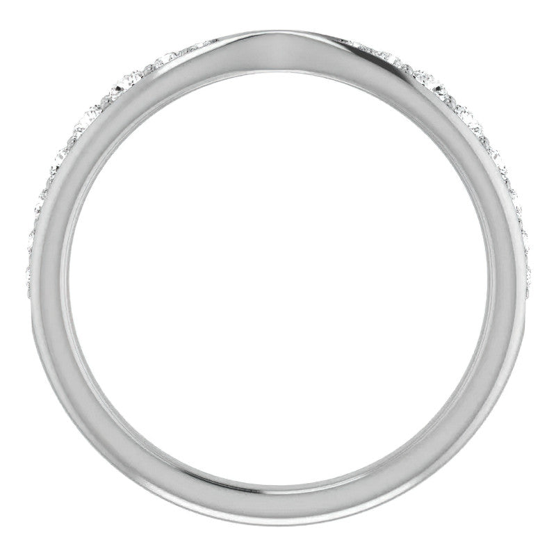 Round Brilliant Moissanite Pinched Contour Stackable Band 0.25ct