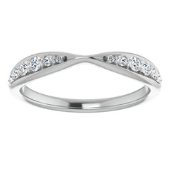 Round Brilliant Moissanite Pinched Contour Stackable Band 0.25ct