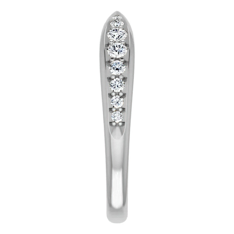Round Brilliant Moissanite Pinched Contour Stackable Band 0.25ct